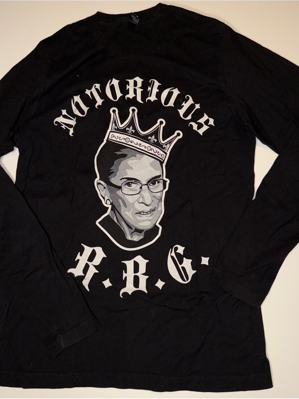 Black Long-Sleeve Graphic Tee - Not Specified Brand - Picture 1 of 3